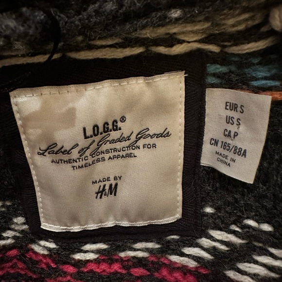 L.O.G.G. by H&M Hooded Wool Blend Tunic Cardigan S FREE SHIP - Picture 4 of 5